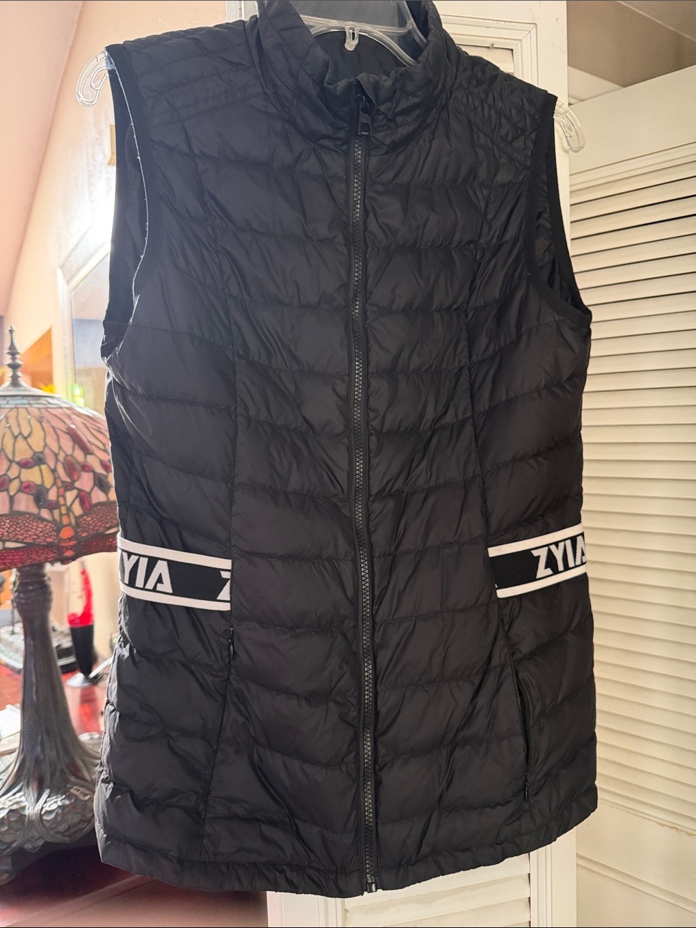 ZYIA Black Alpine Vest with Logo Trim